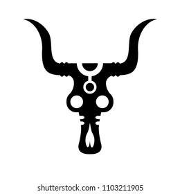 Tribal Ethnic Bull Skull Bone. Native American Indian Theme