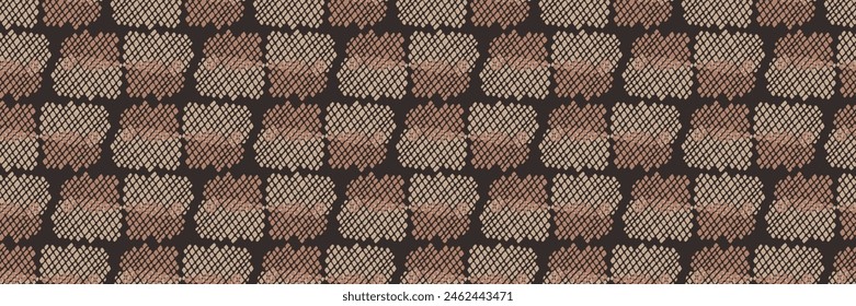 Tribal ethnic camouflage abstract border design in fall color trend. Seamless banner rustic surface texture with neutral tone handwork mark making shapes. 