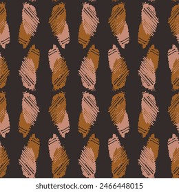 Tribal ethnic camouflage abstract pattern design in fall color trend. Seamless rustic surface texture with neutral tone handwork mark making shapes. 