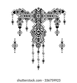 Tribal Ethnic collection, the elements of ethnic patterns of the Aztecs. Isolated on white background.