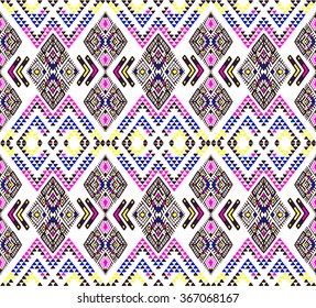Tribal Ethnic collection, the elements of ethnic patterns of the Aztecs. Background seamless vector pattern.