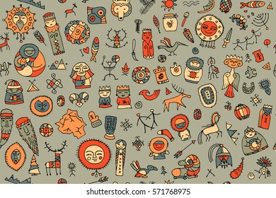 Tribal ethnic elements, seamless pattern for your design