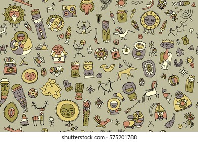 Tribal ethnic elements, seamless pattern for your design