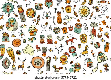 Tribal ethnic elements, seamless pattern for your design