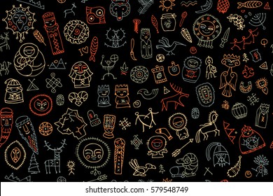 Tribal ethnic elements, seamless pattern for your design