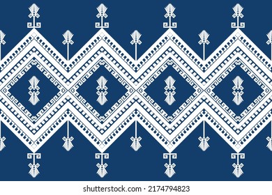 Tribal ethnic gemetric oriental ikat pattern traditional Design for background,carpet,wallpaper,clothing,wrapping,batic,fabric,vector illustraion. Embroidery style.