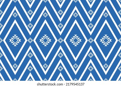 Tribal ethnic gemetric oriental ikat pattern traditional Design for background,carpet,wallpaper,clothing,wrapping,batik,fabric,vector illustraion. Embroidery style.