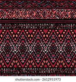 Tribal Ethnic Geometric Seamless Pattern for Textile Print on Fabric