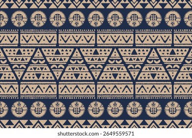 Tribal étnica ikat flora padrão tecido. Bordado Ikat, fundo oriental étnico.Boho africano. Tecido de motivos geométricos. Design têxtil tradicional asteca. Ilustração para tecidos, têxteis