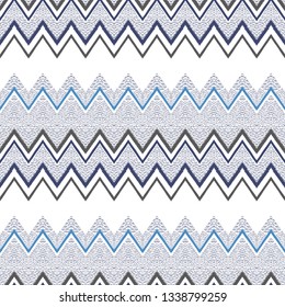Tribal ethnic Ikat folklore pattern. African abstract ornament. Vector Fashion print. Seamless pattern tile. Retro chevron vector background. Geometric folk decorative texture