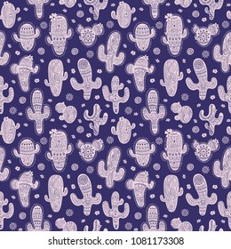 Tribal ethnic mexican cactus pattern