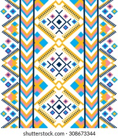 Tribal, ethnic pattern, background with geometric elements in vector.
