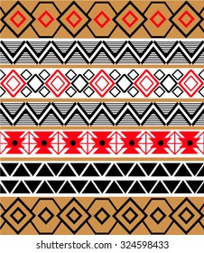 Tribal, ethnic pattern, background with geometric elements in vector.