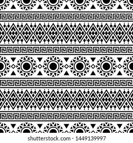 Aztec Ethnic Pattern Black White Color Stock Vector (Royalty Free ...