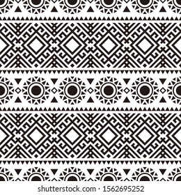 Tribal Ethnic Pattern Black White Color Stock Vector (Royalty Free ...