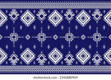 Tribal, ethnic pattern. blue white For the textile industry, carpets, wallpaper, clothes, sarongs, scarves, batiks, embroidery. For printing and advertising industries, vector illustration, geometric 