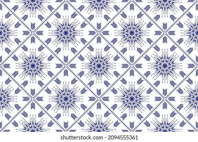 Tribal ethnic pattern design. Mandala seamless abstract traditional textile digital chevron Mexico African backdrop ornament geometry Aztec vector illustrations background folklore American style.