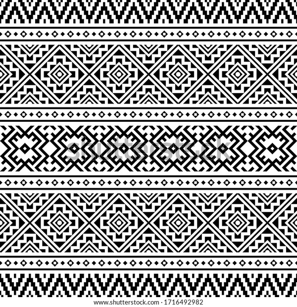 Tribal Ethnic Pattern Design Vector Black Stock Vector (Royalty Free ...