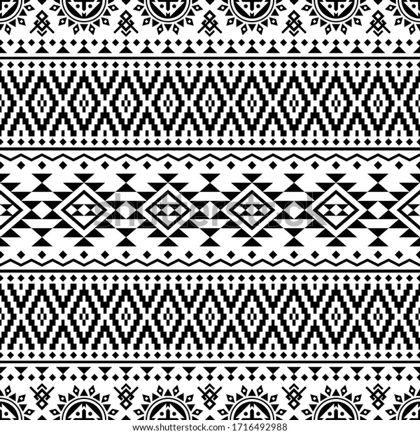 Tribal Ethnic Pattern Design Vector Black Stock Vector (Royalty Free ...