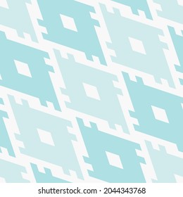 Tribal ethnic pattern. Seamless illustration with tiffany blue and mint lines and shapes. Vector ornament is used in the design of carpets, wallpaper, textiles, plaid, clothing, packaging, wrapping