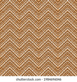 Tribal ethnic seamless brown pattern. Vector illustration for fashion design. Aztec zig zag wavy background. Cute stylish navajo fabric. Chevron zig zag abstract native motif