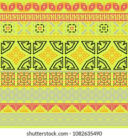 Tribal ethnic seamless pattern. Abstract geometric ornament. Vector illustration. Perfect for textile print, cloth design tissue, wrapping paper and fabric design