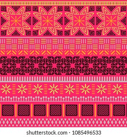 Tribal ethnic seamless pattern. Abstract geometric ornament. Vector illustration. Perfect for textile print, cloth design tissue, wrapping paper and fabric design