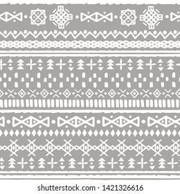 Tribal, ethnic seamless pattern. Abstract background texture. Ethno ornament. Geometric boho print. Fabric design, wallpaper