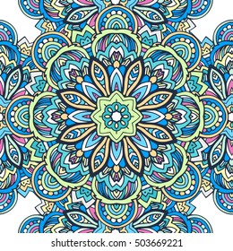 Tribal ethnic seamless pattern abstract background ornament illustration. Vector decorative retro banner of card. Vintage traditional, Islam, Arabic, Indian, ottoman motifs, elements.