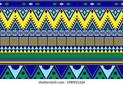 Patrón tribal étnico sin soldadura, huella geométrica azteca, fondo