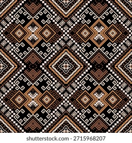 Tribal ethnic seamless pattern. Aztec geometric vector background.