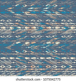 Tribal ethnic seamless pattern with geometric elements. Vector background