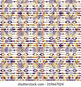Tribal ethnic seamless pattern with geometric elements. Vector background.