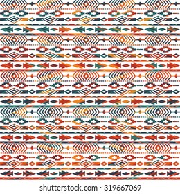 Tribal ethnic seamless pattern with geometric elements. Vector background.