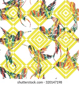 Tribal ethnic seamless pattern with geometric elements. Vector background.