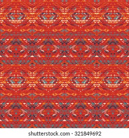 Tribal ethnic seamless pattern with geometric elements. Vector background.