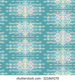 Tribal ethnic seamless pattern with geometric elements. Vector background.