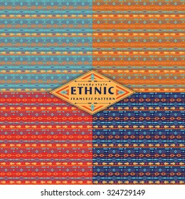 Tribal ethnic seamless pattern with geometric elements. Vector background.