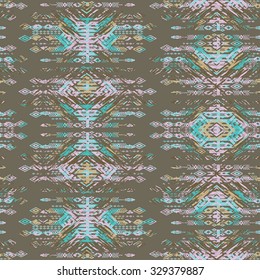 Tribal ethnic seamless pattern with geometric elements. Vector background.