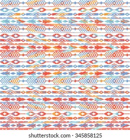Tribal ethnic seamless pattern with geometric elements. Vector background.