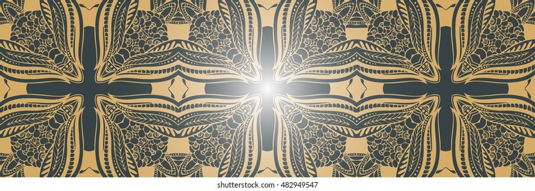 Tribal ethnic seamless pattern with geometric elements. Vector background. abstract ornament for design