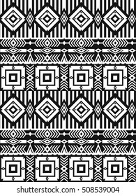 Tribal ethnic seamless pattern with geometric elements. Vector background