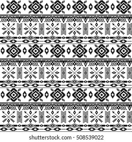 Tribal ethnic seamless pattern with geometric elements. Vector background