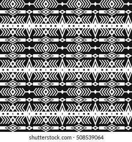 Tribal ethnic seamless pattern with geometric elements. Vector background