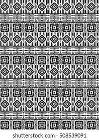 Tribal ethnic seamless pattern with geometric elements. Vector background
