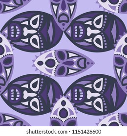 Tribal ethnic seamless pattern with masks.