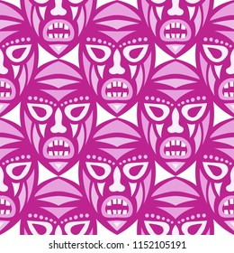 Tribal ethnic seamless pattern with masks.