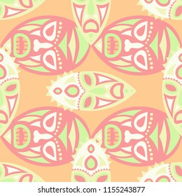 Tribal ethnic seamless pattern with masks.