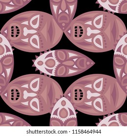 Tribal ethnic seamless pattern with masks.