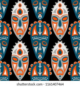 Tribal Ethnic Seamless Pattern Masks Stock Vector (Royalty Free ...